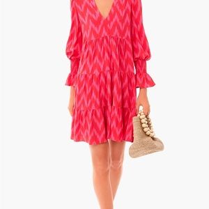 TUCKERNUCK POMANDER PLACE HOT PINK IKAT KENZO DRESS  SZ XXXL (18)